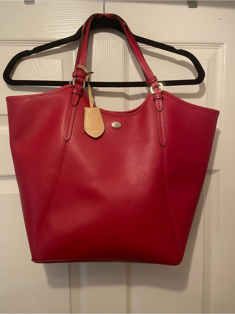 Coach Berry Pink Leather Tote Bag with Tag